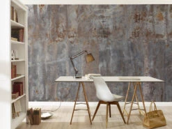 Rasch Fototapete Vlies 940916 Metall Platten Blau Braun