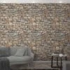 Fototapete Vlies Stein-Optik Mauer Braun Grau 47262