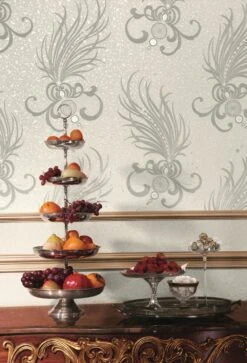 Glööckler Tapete Vlies Federn Weiss Glanz 54847 7 Glööckler Tapete Vlies Federn Weiss Glanz 54847 -A.S. Creation Verkäufe Harald Gloeoeckler Tapete Vlies Federn silberwei 3