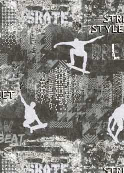 Kindertapete Sweet And Cool Skater Grau 10141-34