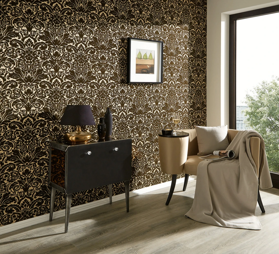 Flock Tapete Barock Beige Architects Paper 33583-4 2 Flock Tapete Barock Beige Architects Paper 33583-4 – Bild 2