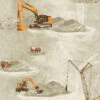 A.S. Creation Tapete Kinder Bagger Kran Truck Beige Orange 35870-1