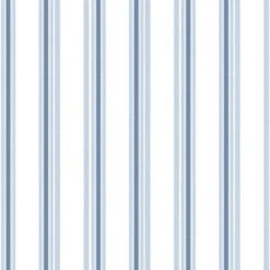 Tapete Kinder Gestreift Weiß Hellblau 005436