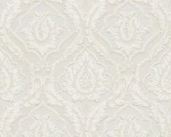 A.S. Creation Tapete Vinyl Barock Natur Silberweiß Glitzer AS 3448-16