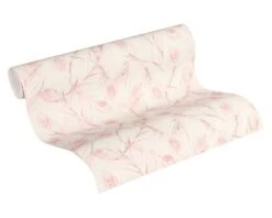 A.S. Creation Tapete Vlies 37367-2 Federn Weiß Rosa Grau Glitzer