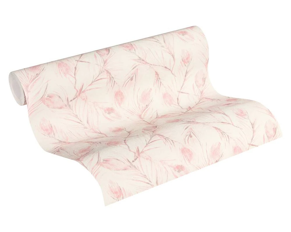 A.S. Creation Tapete Vlies 37367-2 Federn Weiß Rosa Grau Glitzer 1 A.S. Creation Tapete Vlies 37367-2 Federn Weiß Rosa Grau Glitzer