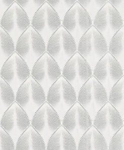 Tapete Vlies 3D Blätter Weiß Silber Metallic Rasch 535839