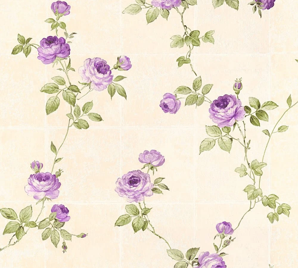 A.S. Creation Tapete Vlies Blumen Fliesen Beige Grün Glanz 34501-5 1 A.S. Creation Tapete Vlies Blumen Fliesen Beige Grün Glanz 34501-5