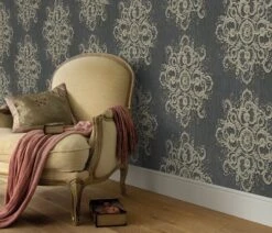 Tapete Vlies Elle Ornament Schwarz Glitzer 10154-15