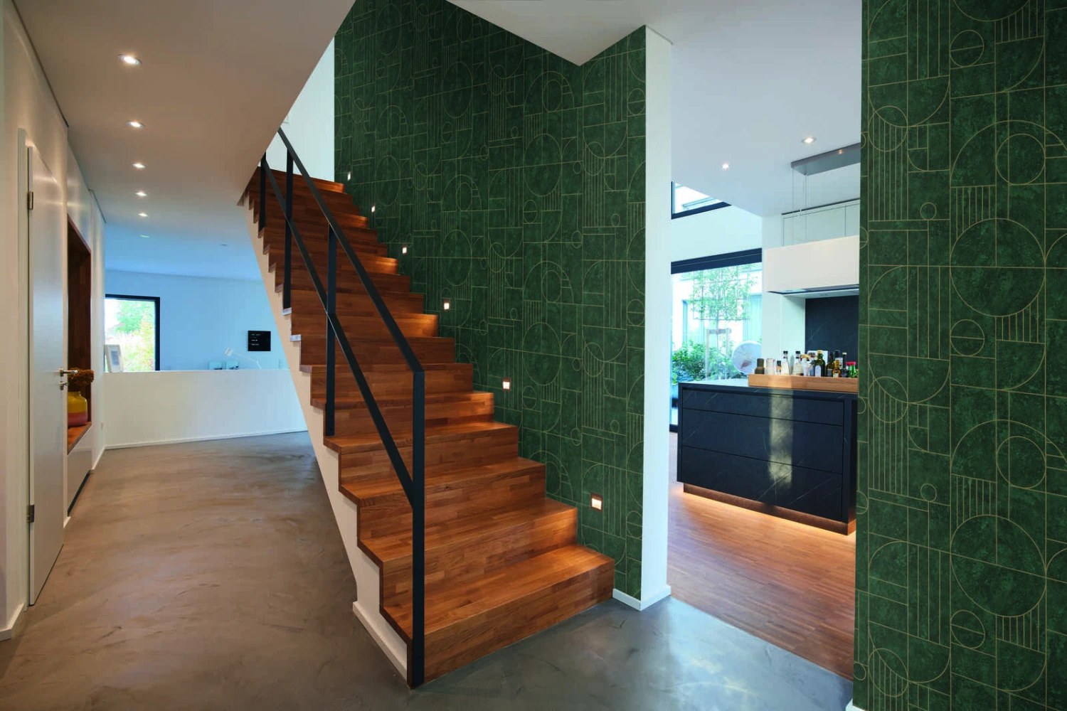 A.S. Creation Tapete Vlies Grafisch Fliesen Dunkelgrün Gold 38699-3 2 A.S. Creation Tapete Vlies Grafisch Fliesen Dunkelgrün Gold 38699-3 – Bild 2