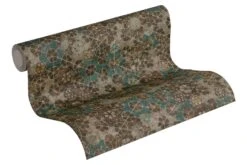 Tapete Vlies Kacheln Vintage Türkis Braun Beige 37391-1