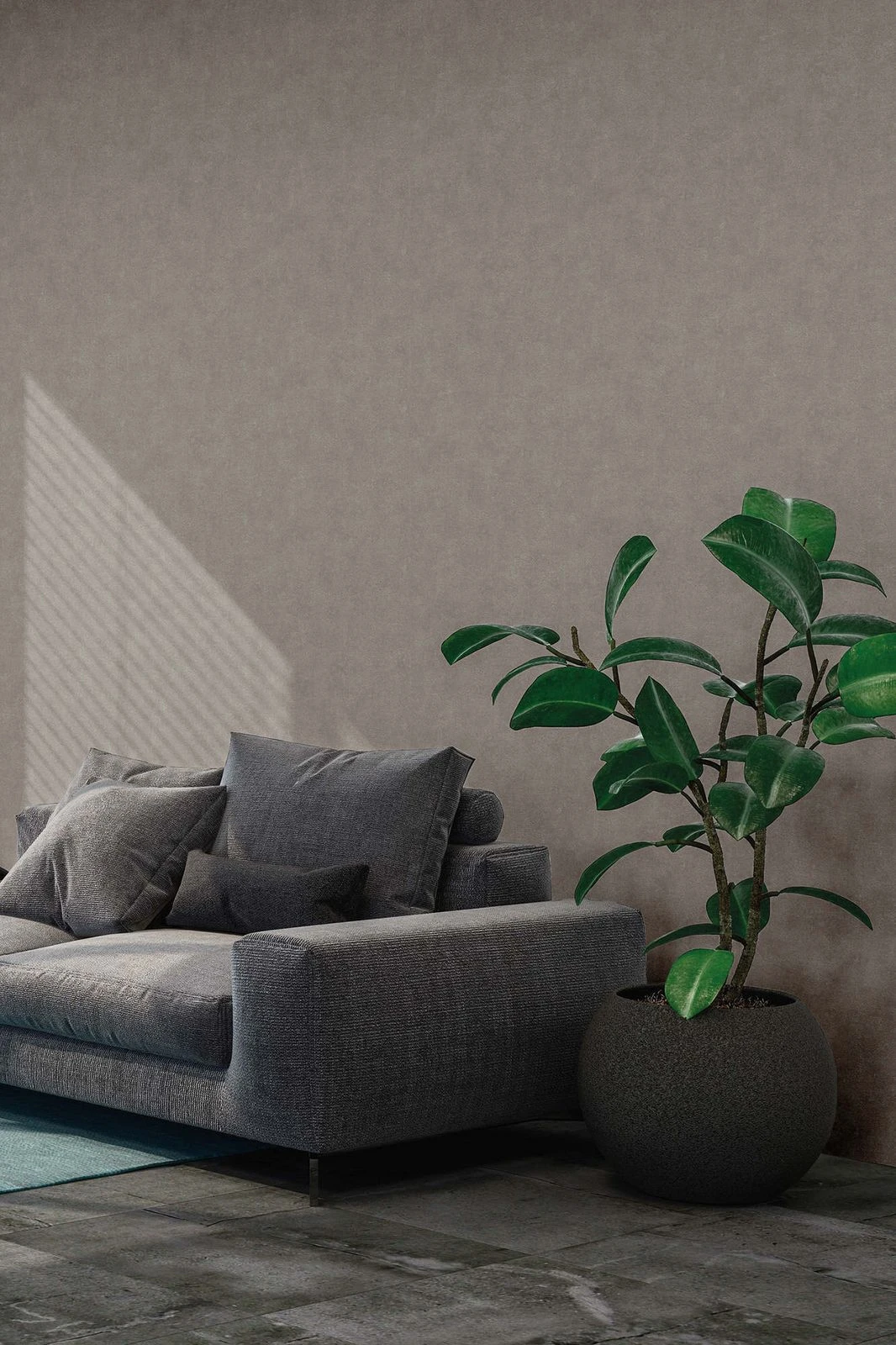 Tapete Vlies New Walls Einfarbig Struktur Taupe 37418-1 4 Tapete Vlies New Walls Einfarbig Struktur Taupe 37418-1 – Bild 4