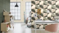 Tapete Vlies Rasch Leder-Kacheln Dunkelgrün Weiß 419245 -A.S. Creation Verkäufe Tapete Vlies Rasch Leder Kacheln dunkelgruen weiss 419245 63207348 1