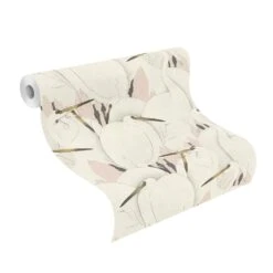 Tapete Vlies Rasch Reiher Grau Rosa 409536