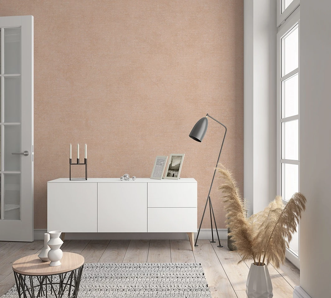 Tapete Vlies Textil-Optik Apricot Metallic Shades 32433 4 Tapete Vlies Textil-Optik Apricot Metallic Shades 32433 – Bild 4