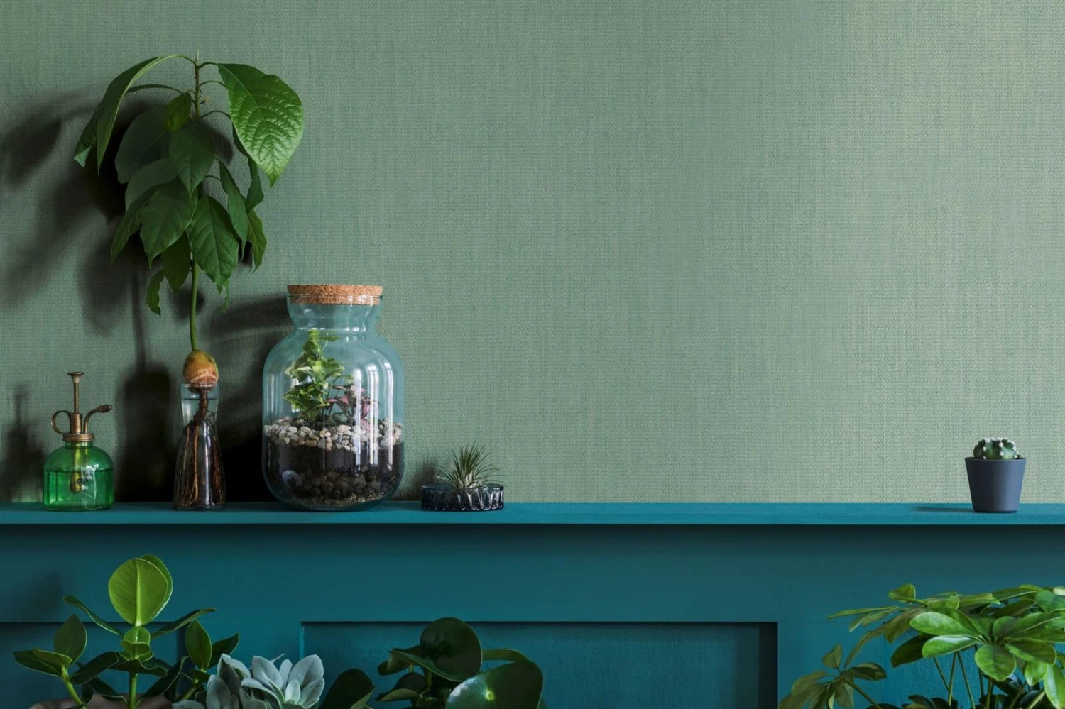 Tapete Vlies Uni Textil Struktur Hellgrün 33331 5 Tapete Vlies Uni Textil Struktur Hellgrün 33331 – Bild 5