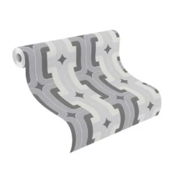 Vlies Tapete Design Retro Grau Hellgrau Rasch 804805 -A.S. Creation Verkäufe Vlies Tapete Design Retro grau hellgrau Rasch 80 4