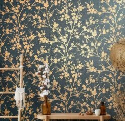 Vliestapete Ivy Floral Schwarz Gold 6812-50 Novamur -A.S. Creation Verkäufe Vliestapete Ivy Struktur Floral Schwarz Gold 82317 Novamur 63213356 2